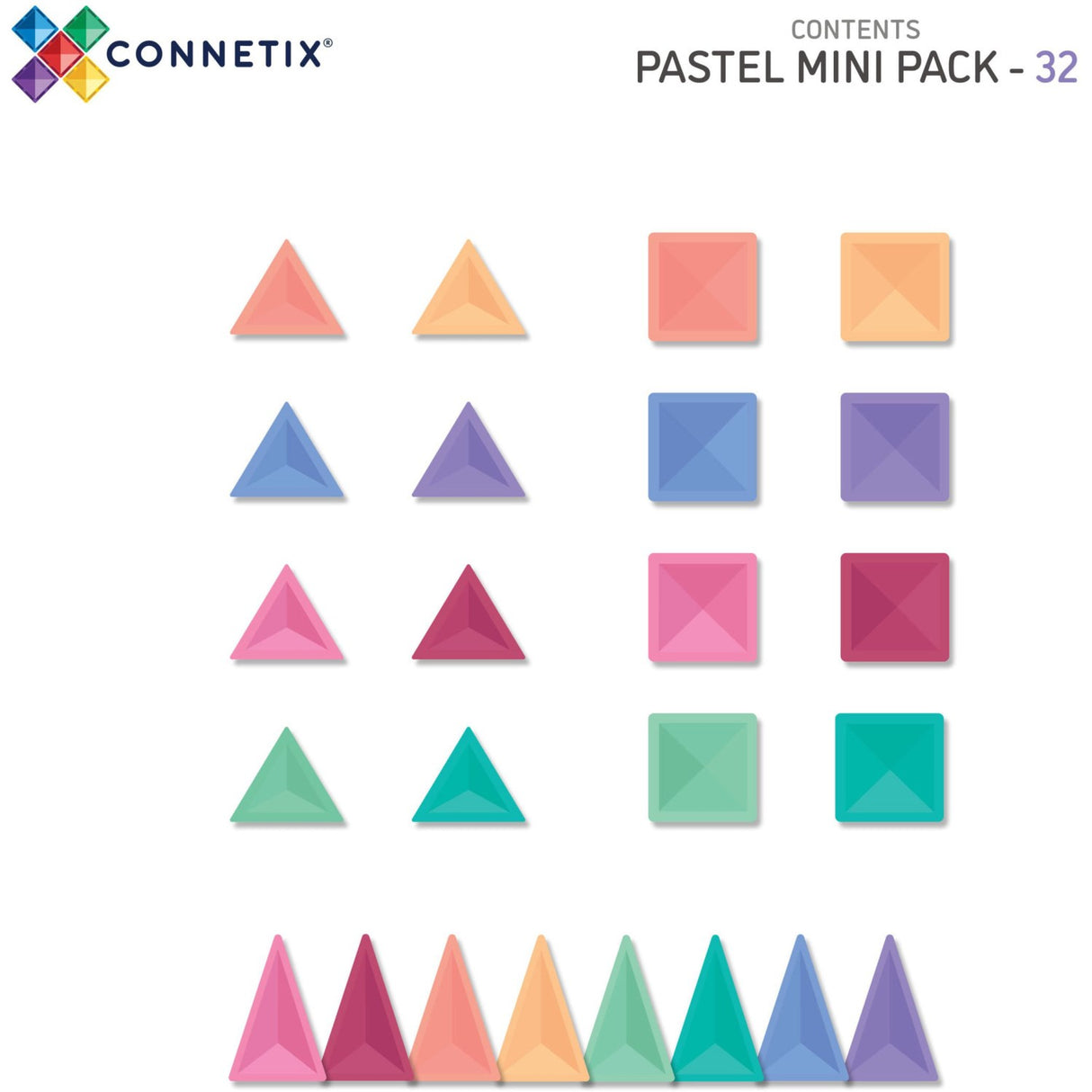 Connetix Pastel Mini Pak 32 Styks