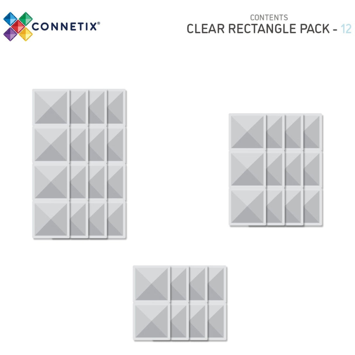 Connetix Clear Rectangle Pak 12 Styks