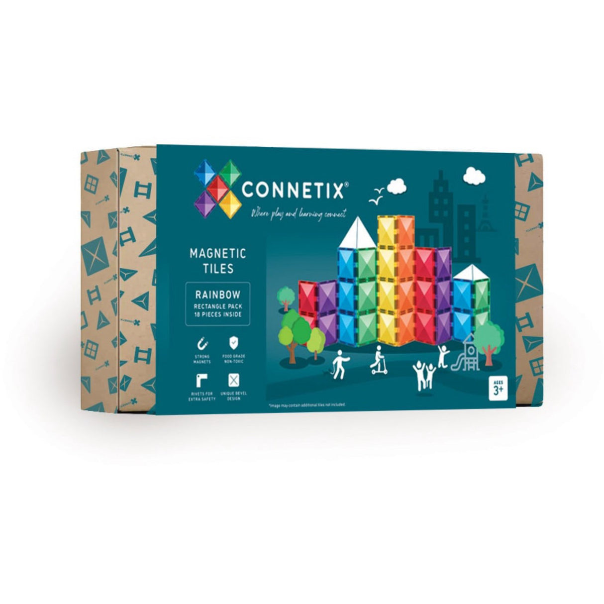 Connetix Rainbow Rectangle Pak 18 Styks