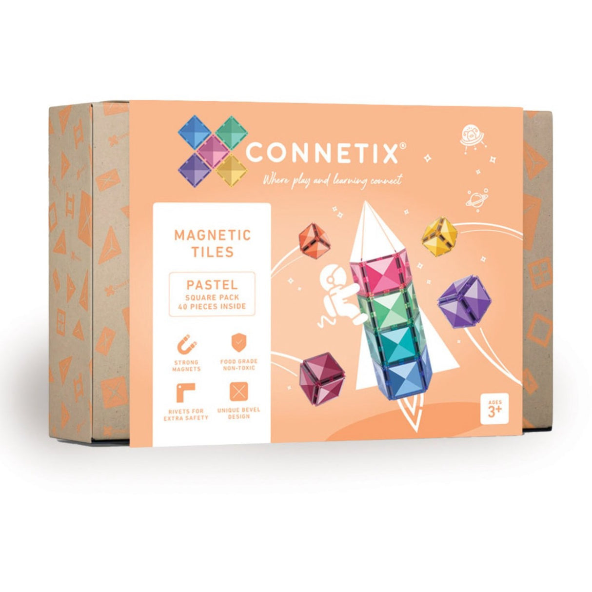 Connetix Pastel Square Pak 40 Styks