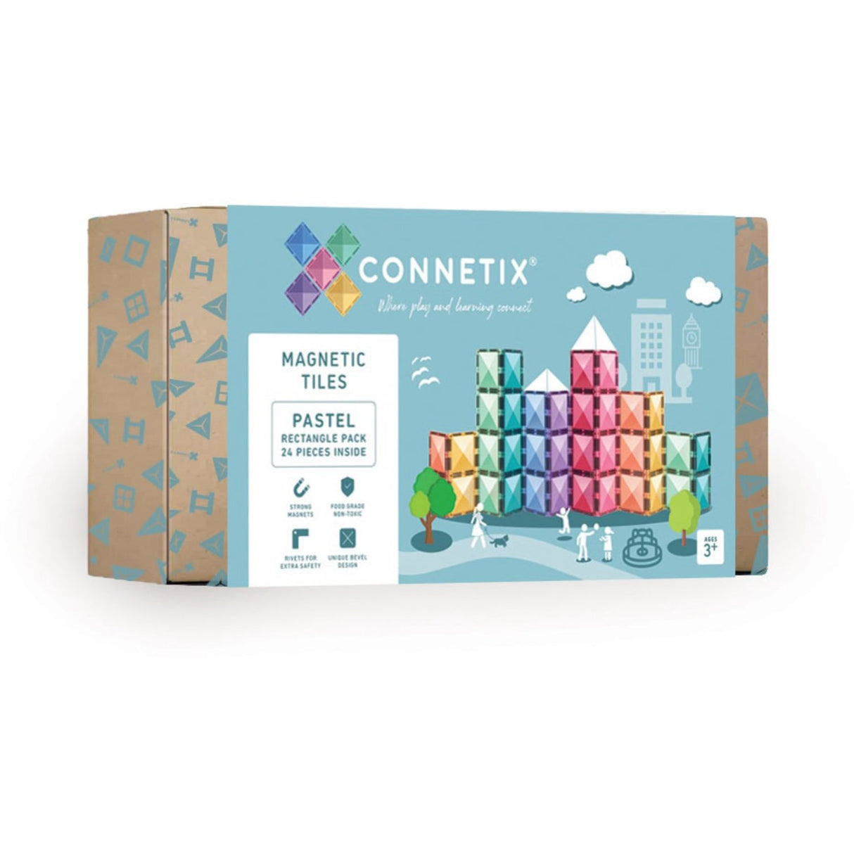 Connetix Pastel Rectangle Pak 24 Styks