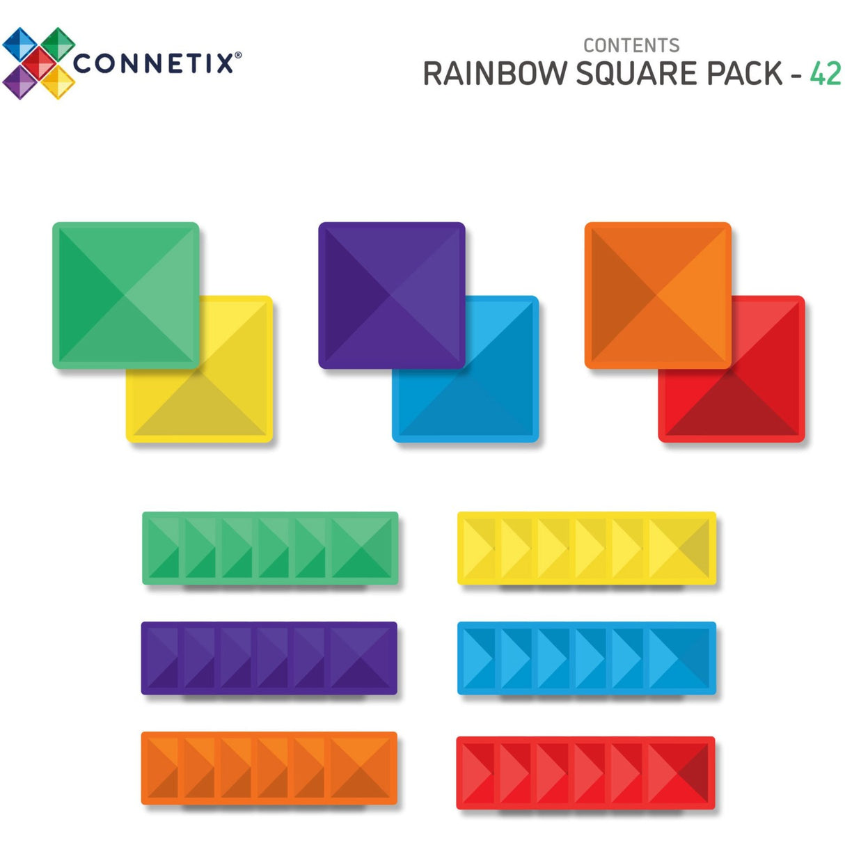 Connetix Rainbow Square Pak 42 Styks