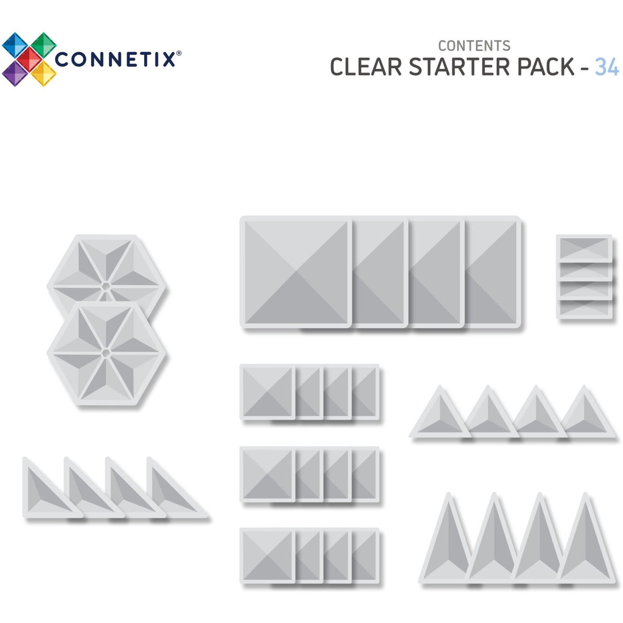 Connetix Clear Starter Pak 34 Styks