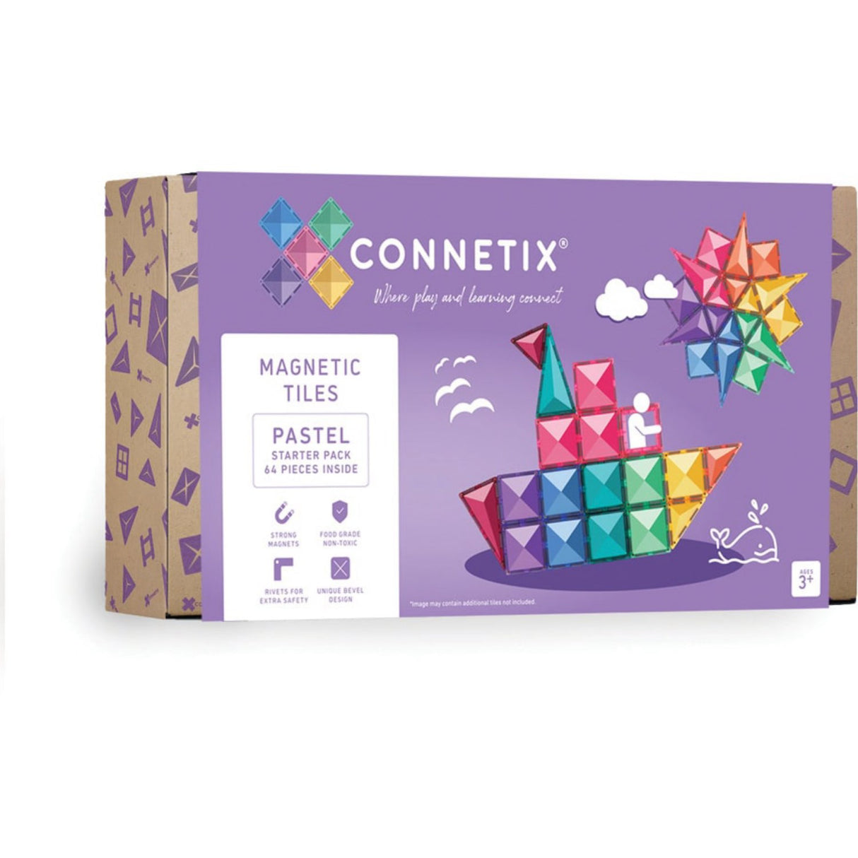 Connetix Pastel Starter Pak 64 Styks