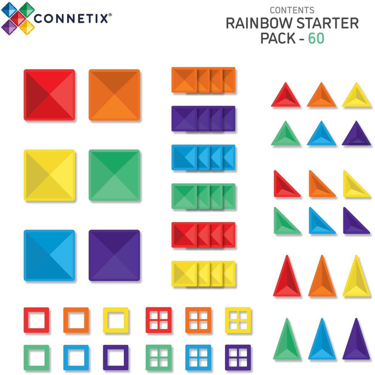 Connetix Rainbow Starter Pak 60 Styks