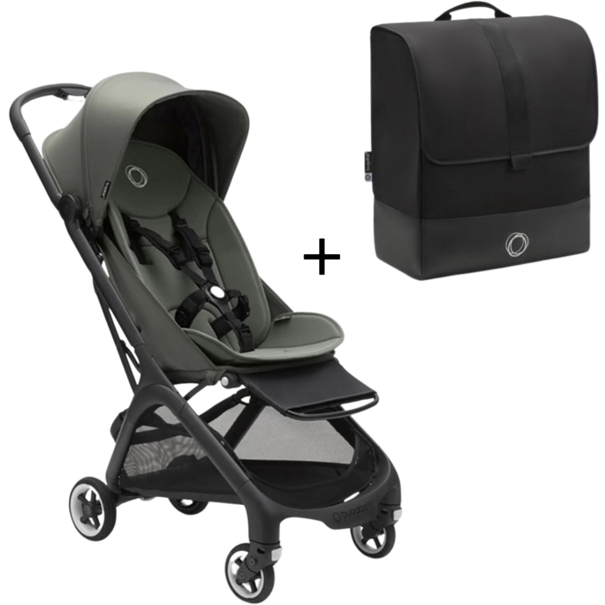 Bugaboo Butterfly Klapvogn og Transportaske Green Bundle