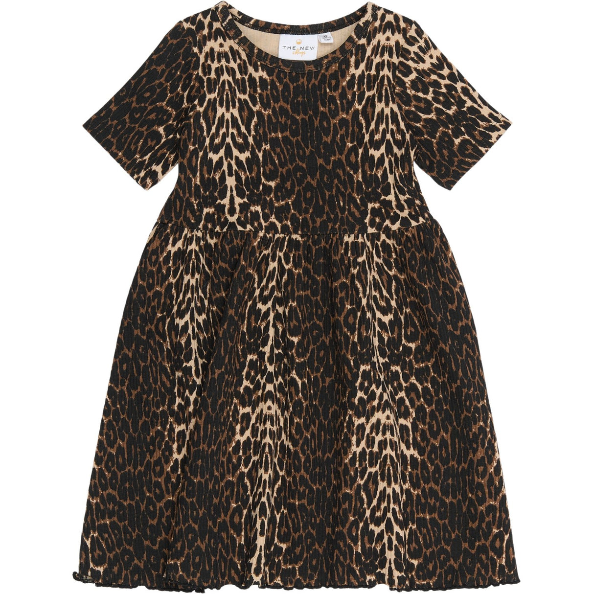 THE NEW Siblings Oxford Tan AOP Ellie Rib Kjole