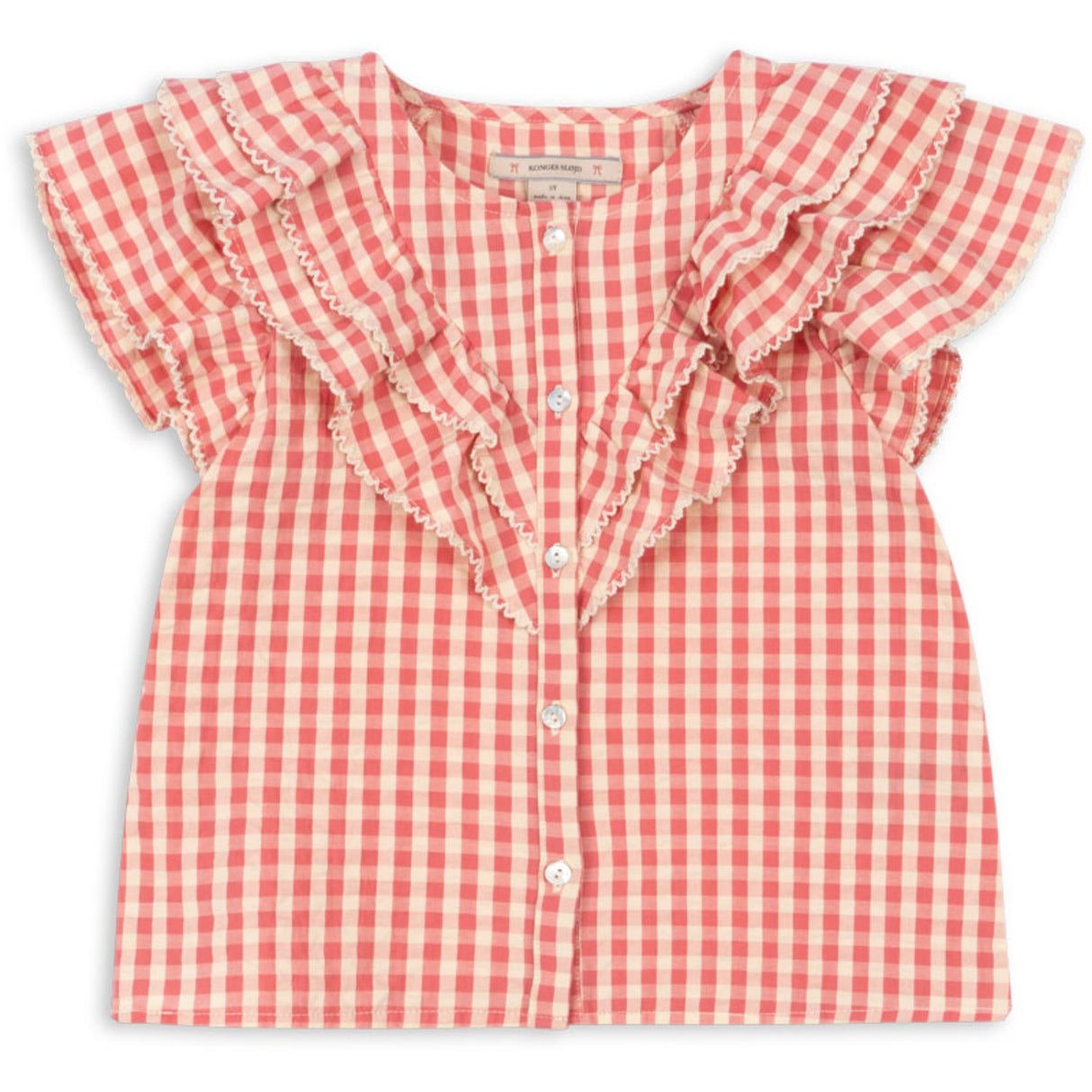 Konges Sløjd Flamingo Plume Check Kim Flæse Ss Skjorte GOTS