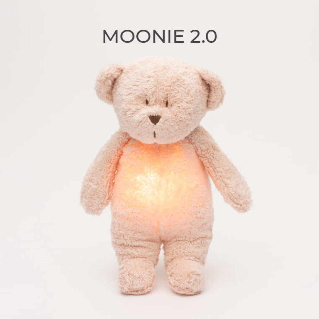Moonie Rose 2.0 Organic Humming Bjørn Med White Noise og en Lampe