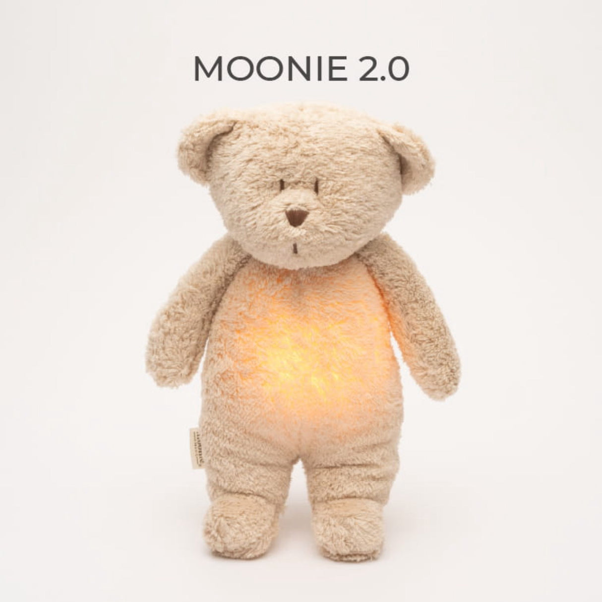 Moonie Sand 2.0 Organic Humming Bjørn Med White Noise og en Lampe