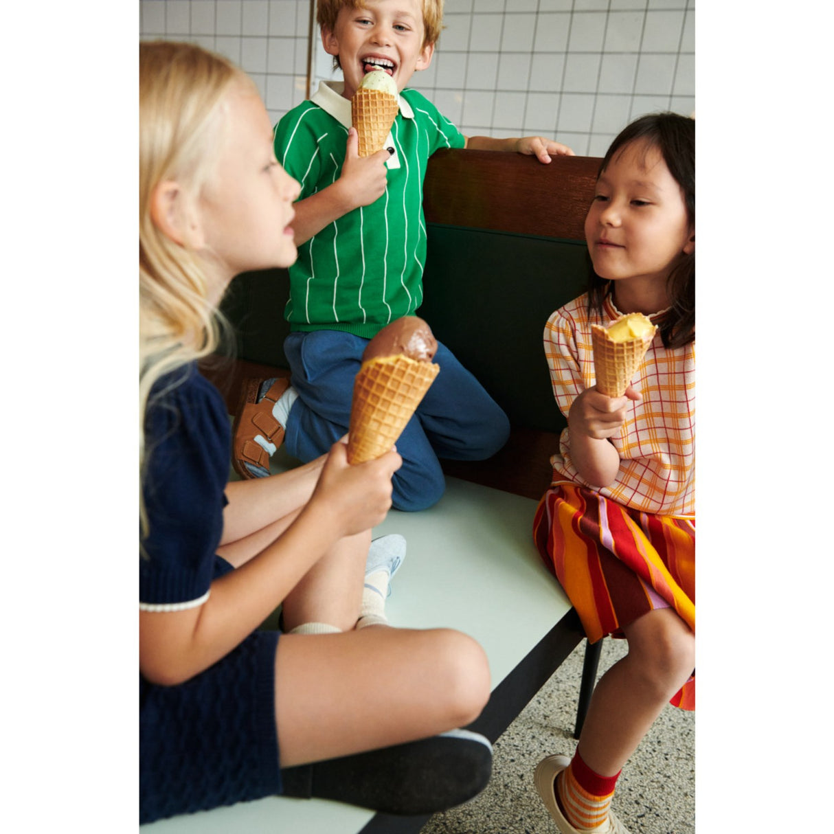 FUB basil/ecru Striped Polo