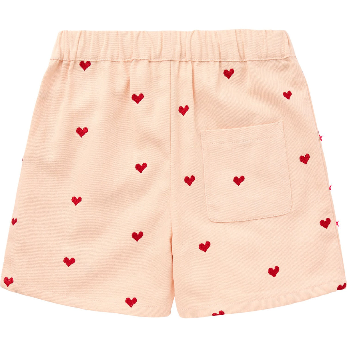 COPENHAGEN COLORS Dusty Rose W. Berry Hearts Twill Heart Shorts