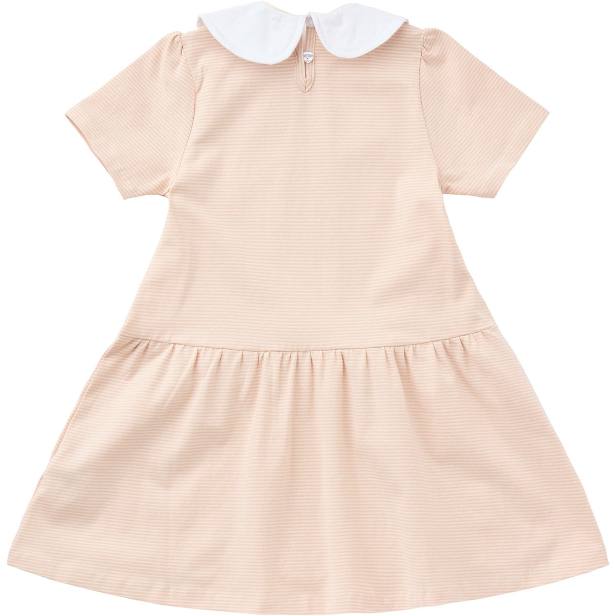 COPENHAGEN COLORS Dusty Rose/Cream Stripe Striped Kjole m. Poplin Krave