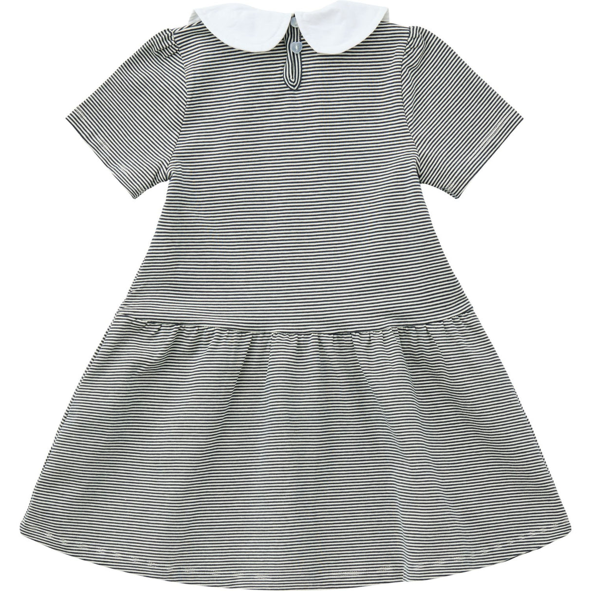 COPENHAGEN COLORS Navy/Cream Stripe Striped Kjole m. Poplin Krave