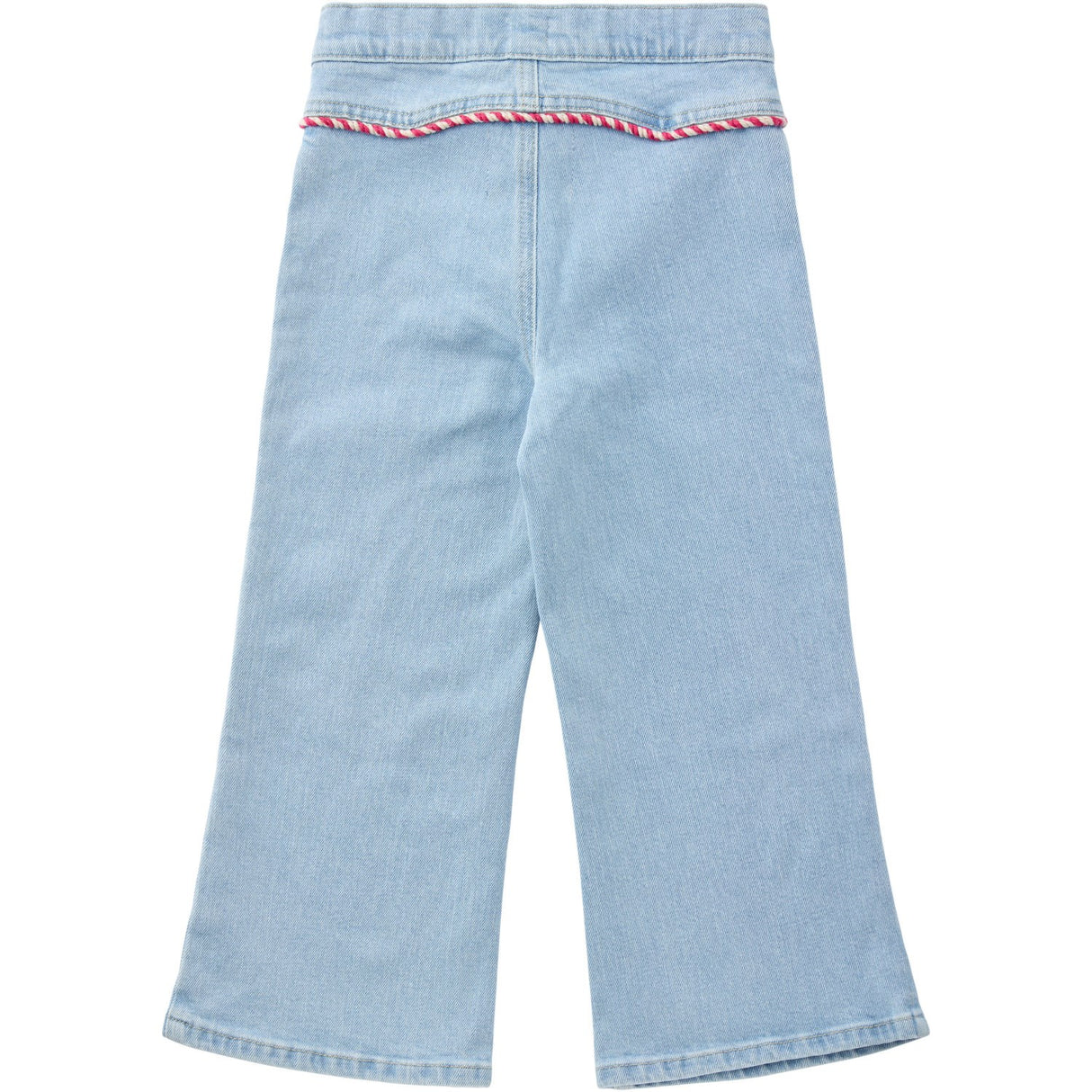 COPENHAGEN COLORS Lt Blue Indigo Washed Organic Denim Bukser Wide Leg W Rope Deco