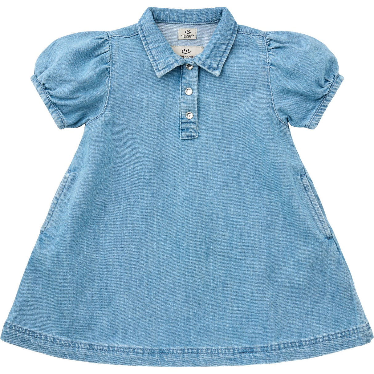 COPENHAGEN COLORS x Luksusbaby Blue Indigo Washed Organic Denim Kjole med hjerte