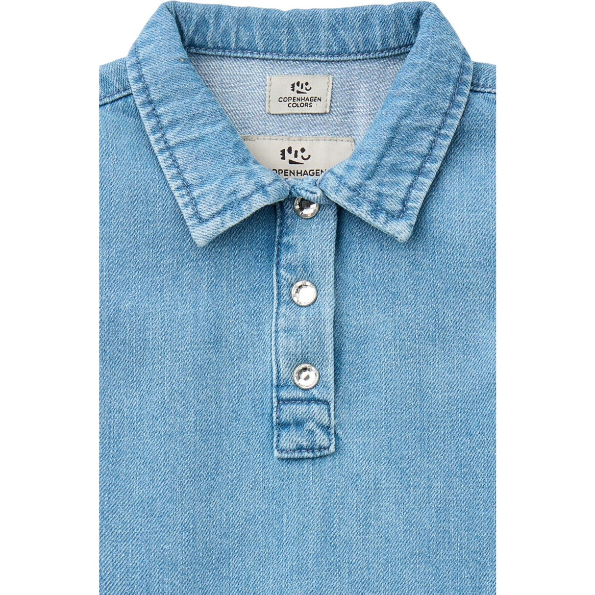 COPENHAGEN COLORS x Luksusbaby Blue Indigo Washed Organic Denim Kjole med hjerte