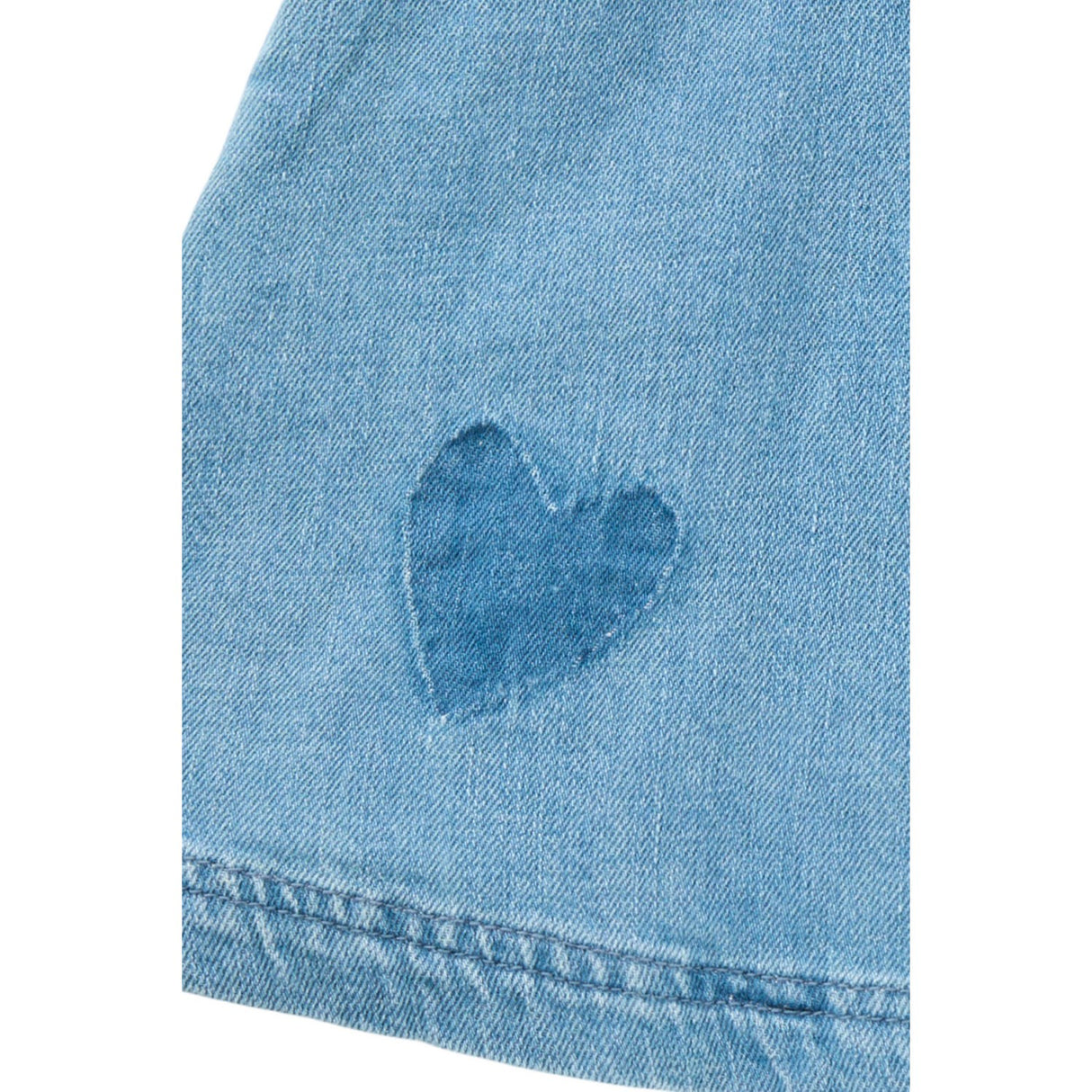 COPENHAGEN COLORS x Luksusbaby Blue Indigo Washed Organic Denim Kjole med hjerte