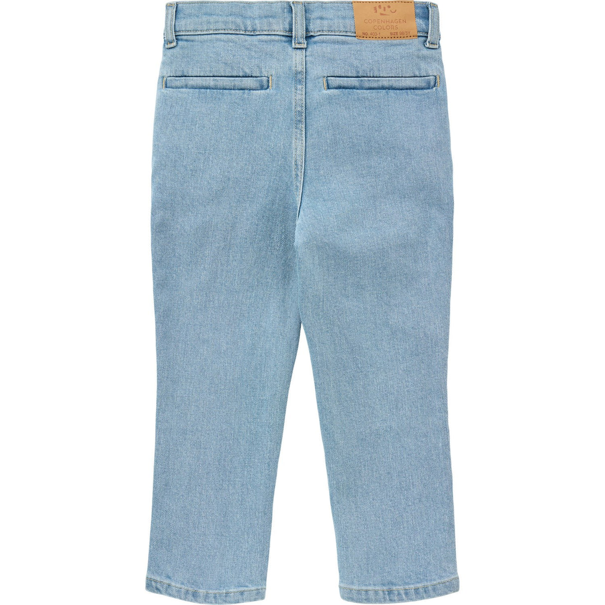 COPENHAGEN COLORS Lt. Blue Washed Organic Denim Chinos Bukser - Slim Fit