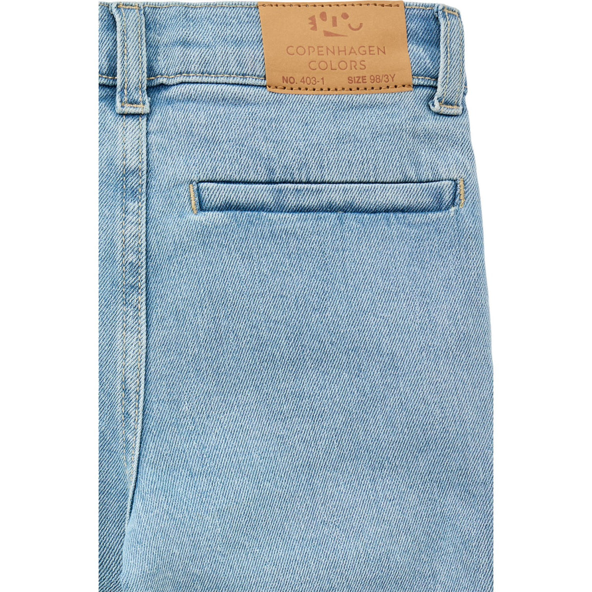 COPENHAGEN COLORS Lt. Blue Washed Organic Denim Chinos Bukser - Slim Fit