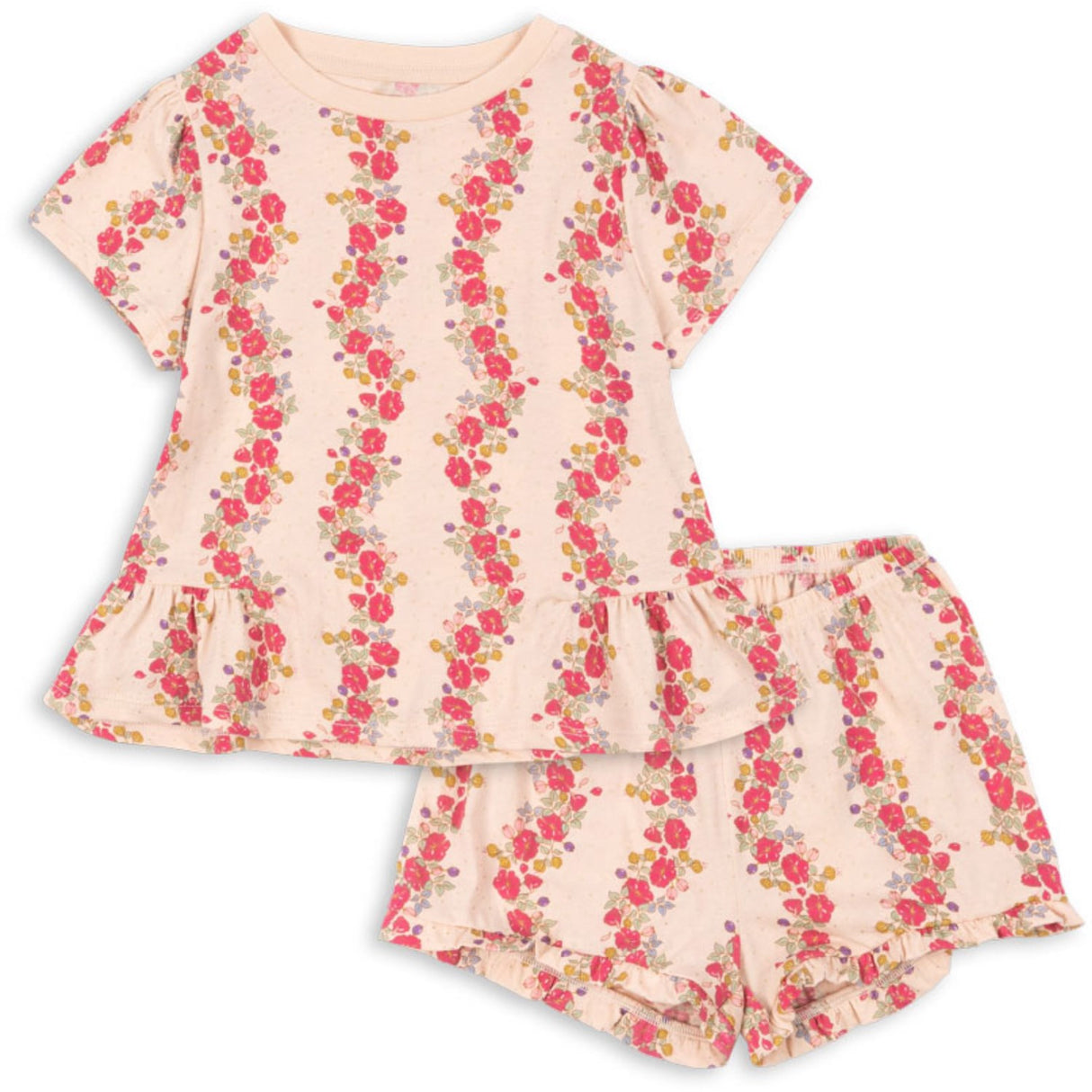 Konges Sløjd Floria Pink Famo Flæse Sæt GOTS