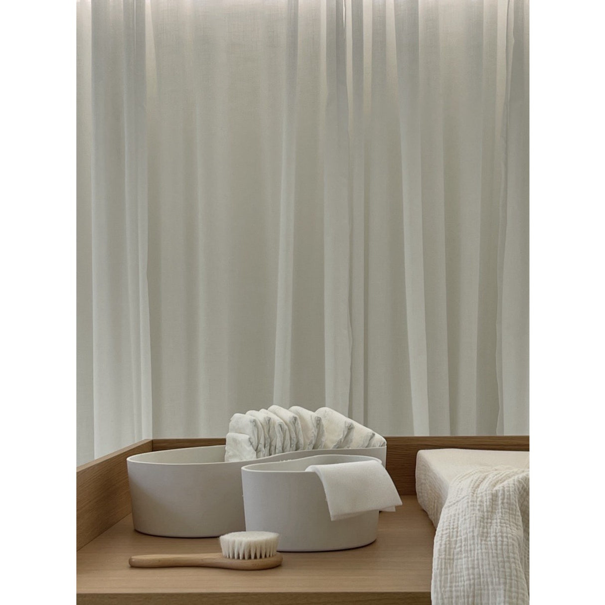 We Are Bitte Ivory Wave Opbevaringskurv Small