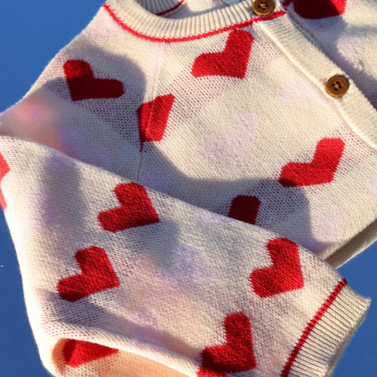 COPENHAGEN COLORS Berry Comb. Strikket Heart Cardigan