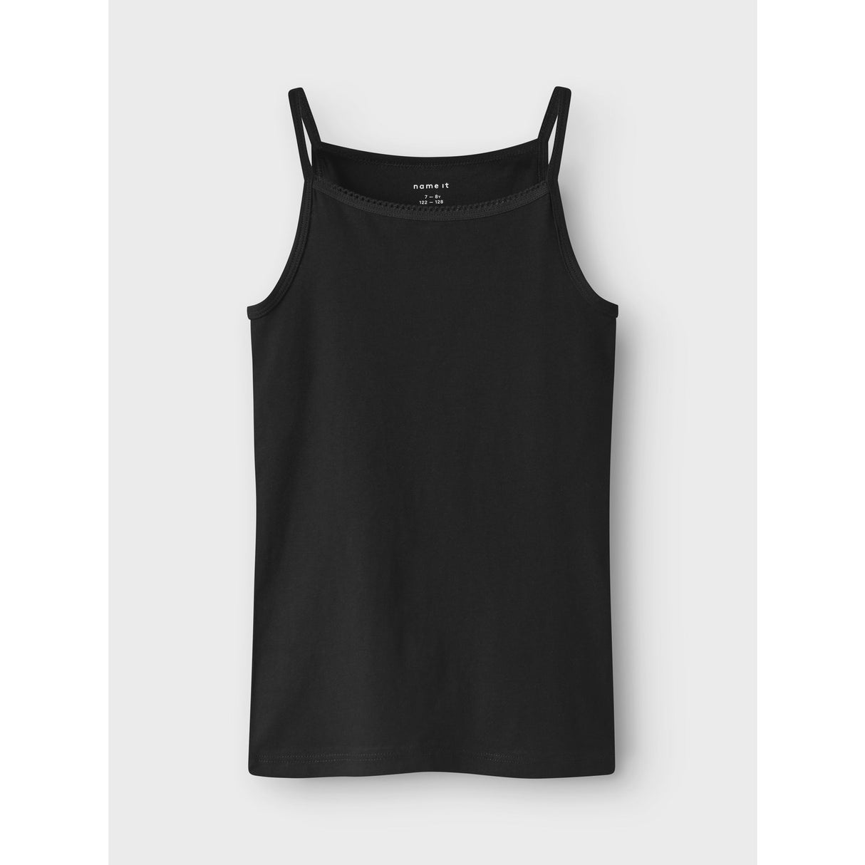 Name It Black Strop Top 4-Pak Black White Solid Noos