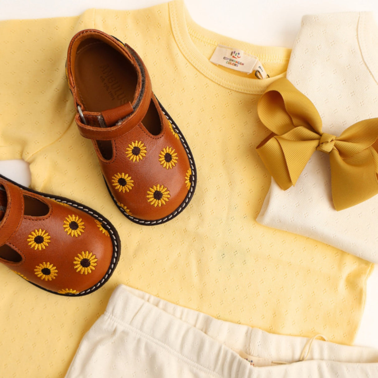 COPENHAGEN COLORS Lt Yellow Summer Pointelle T-Shirt