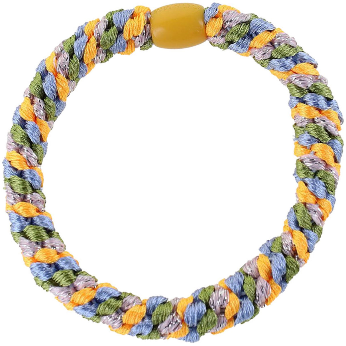 Bow's by Stær Flettet Hårelastik - Multi Blå/Orange/Grøn/Lilla Glitter 6-Pak