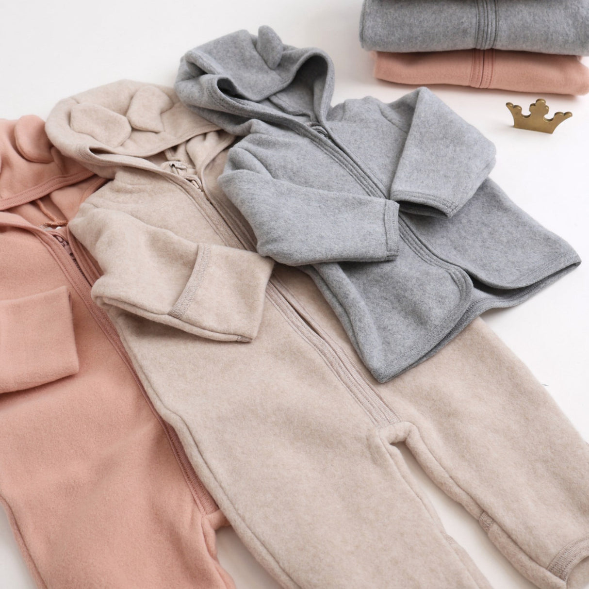 Huttelihut Camel Melange Køredragt Ears Cot. Fleece