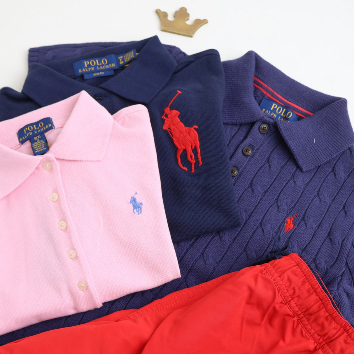 Polo Ralph Lauren Carmel Pink/Harbor Island Blue Girl Polo Skjorte