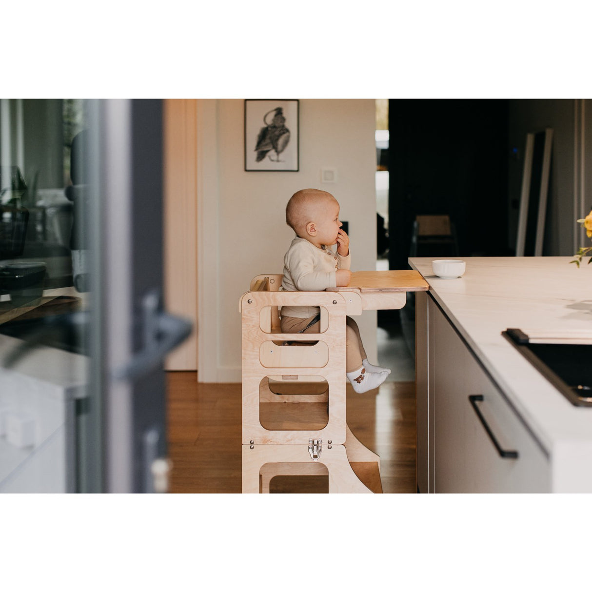 Duck Woodworks Natural High Stol Add-on Til læringstårn