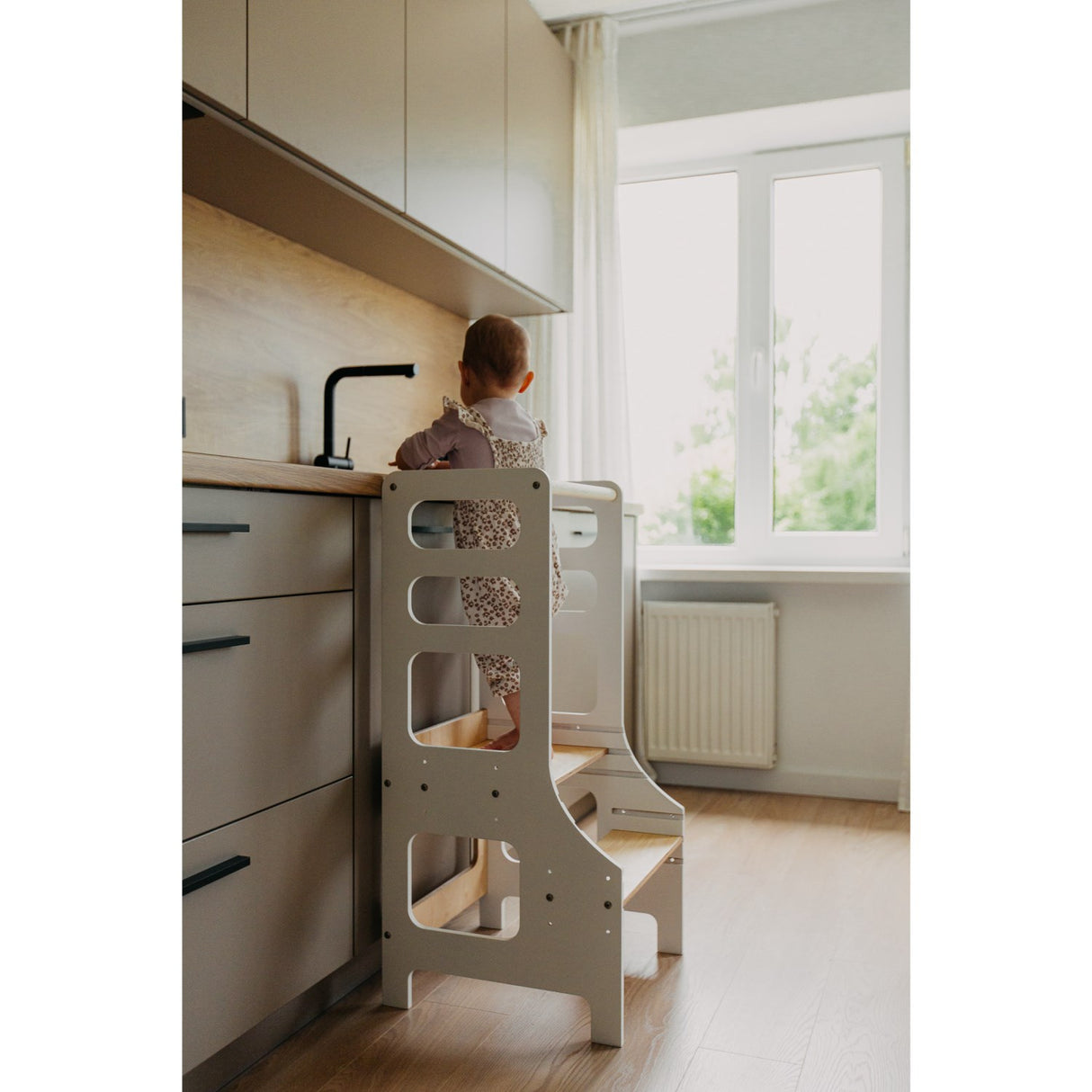 Duck Woodworks Læringstårn Justerbart White