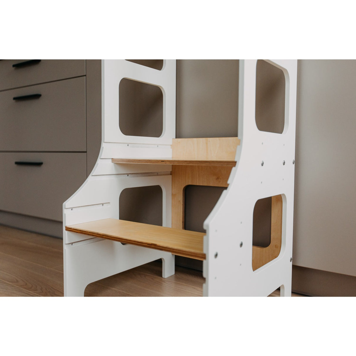 Duck Woodworks Læringstårn Justerbart White