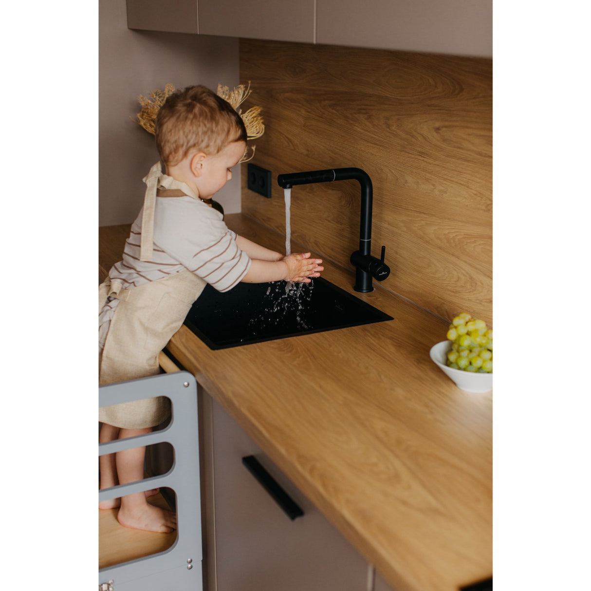 Duck Woodworks Foldbart Læringstårn Grey