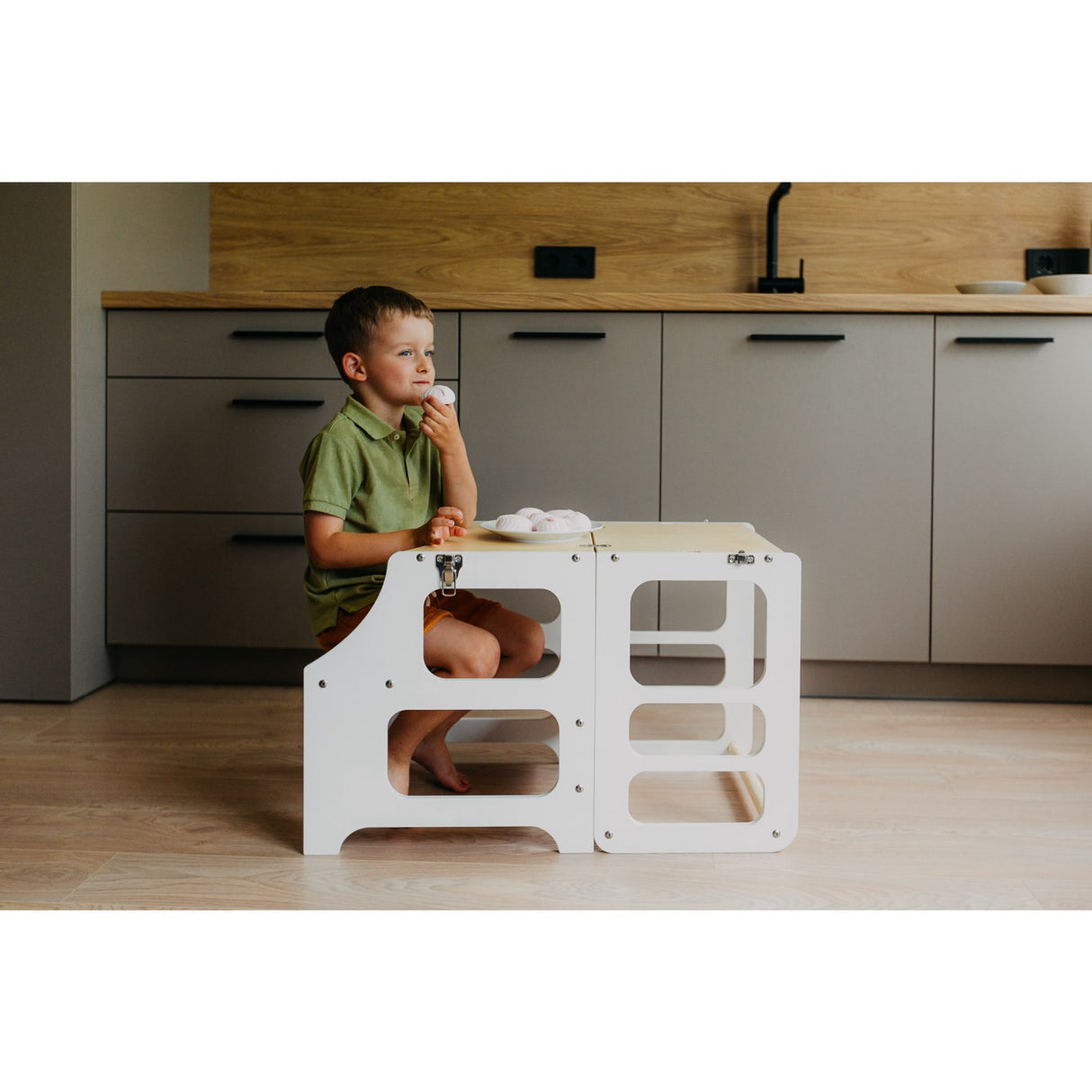 Duck Woodworks Foldbart Læringstårn White