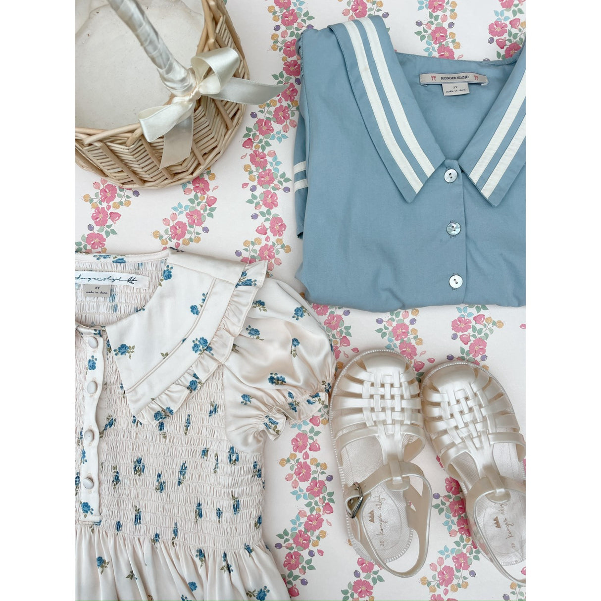 Konges Sløjd Rosa Bleu Celebration Sheeny Smock Kjole