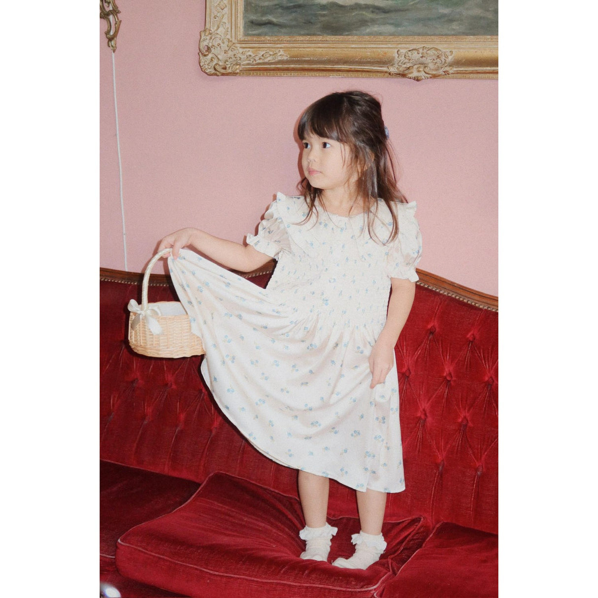 Konges Sløjd Rosa Bleu Celebration Sheeny Smock Kjole