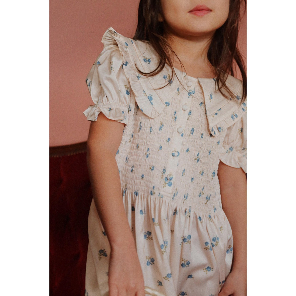 Konges Sløjd Rosa Bleu Celebration Sheeny Smock Kjole