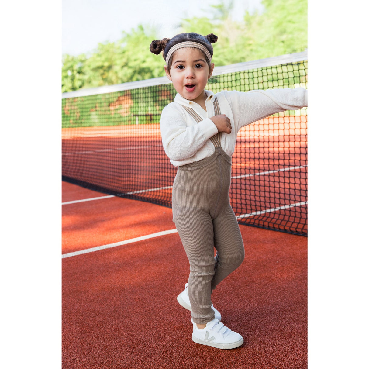 Silly Silas Oyster Grey Striped Footless Tights