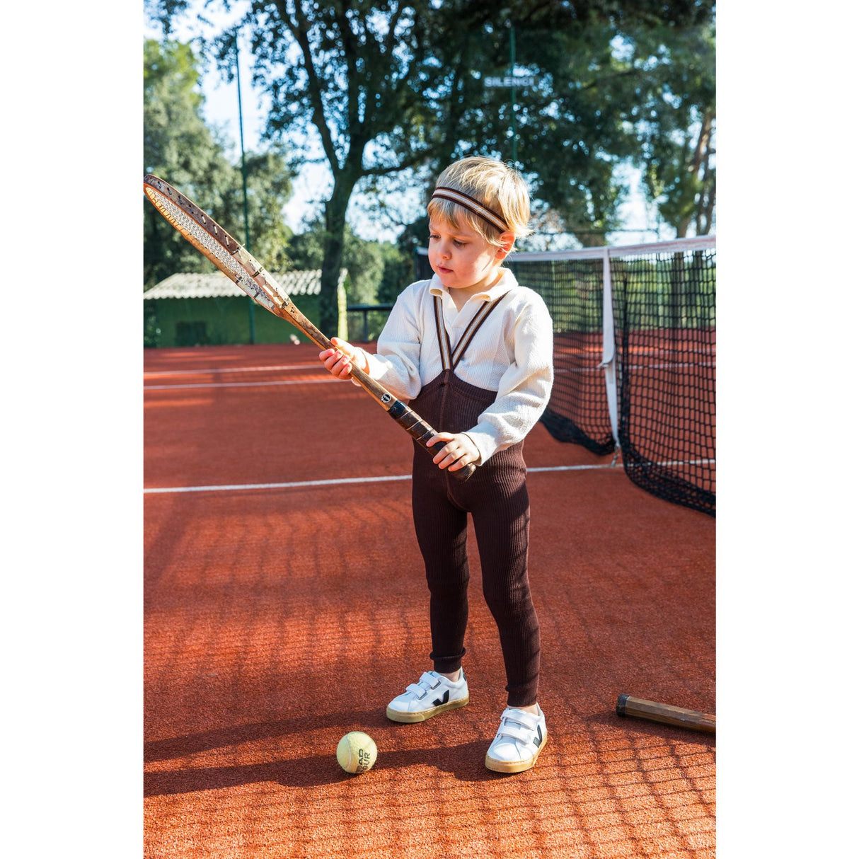 Silly Silas Chocolate Brown Striped Footless Strømpebukser