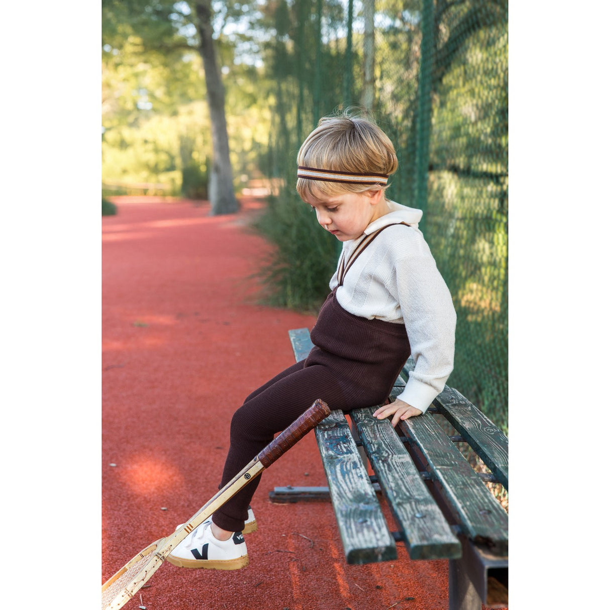 Silly Silas Chocolate Brown Striped Footless Strømpebukser