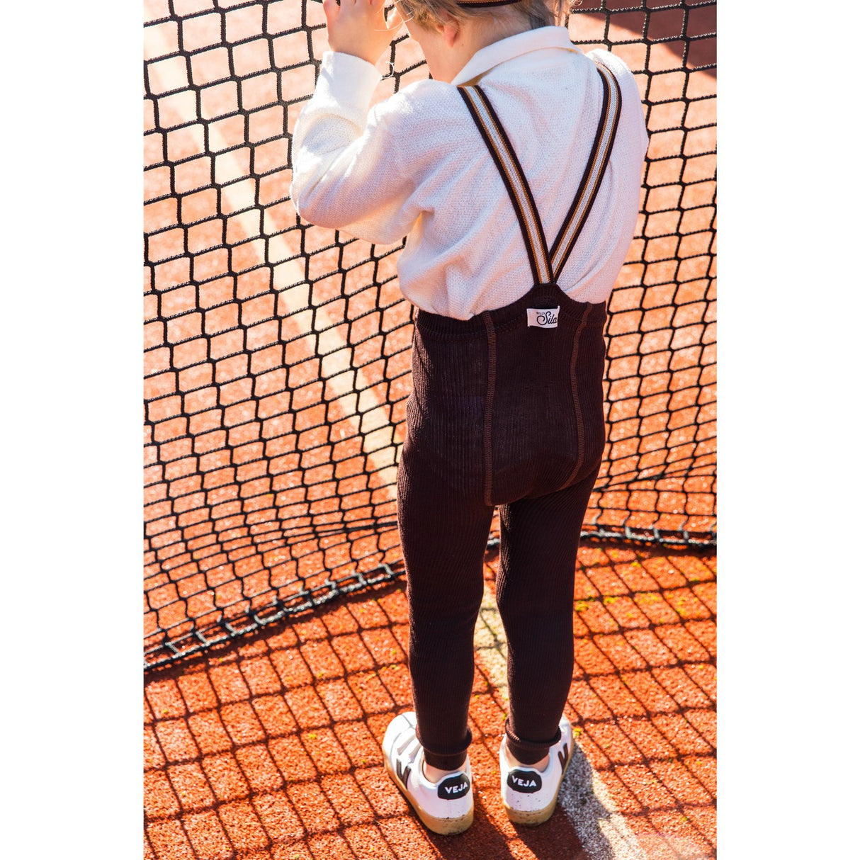 Silly Silas Chocolate Brown Striped Footless Strømpebukser