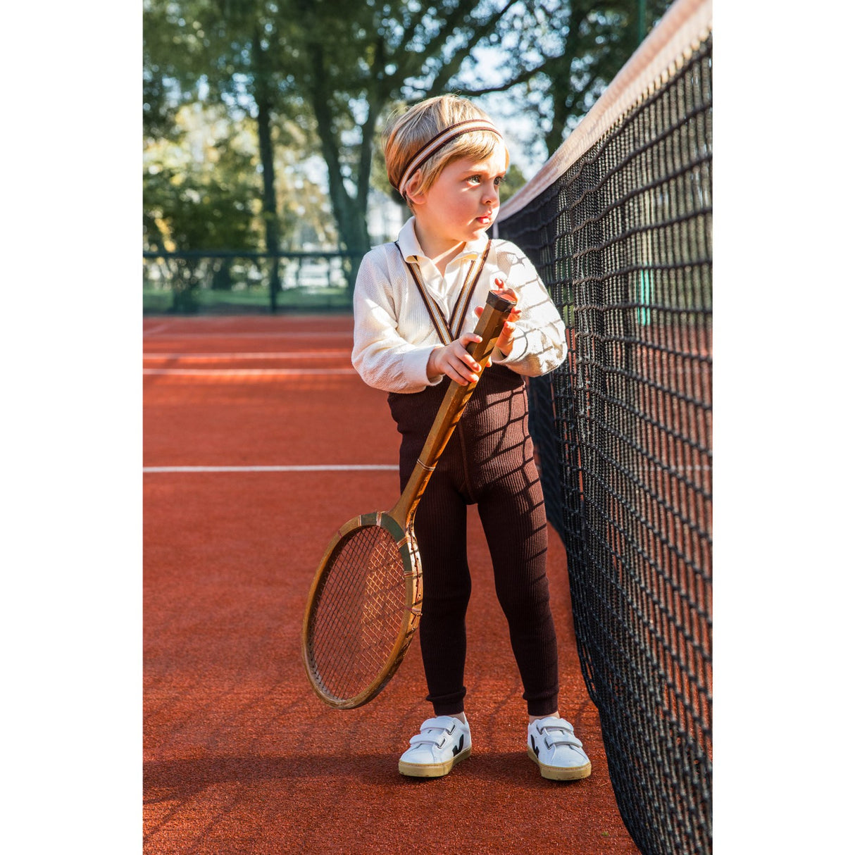 Silly Silas Chocolate Brown Striped Footless Strømpebukser