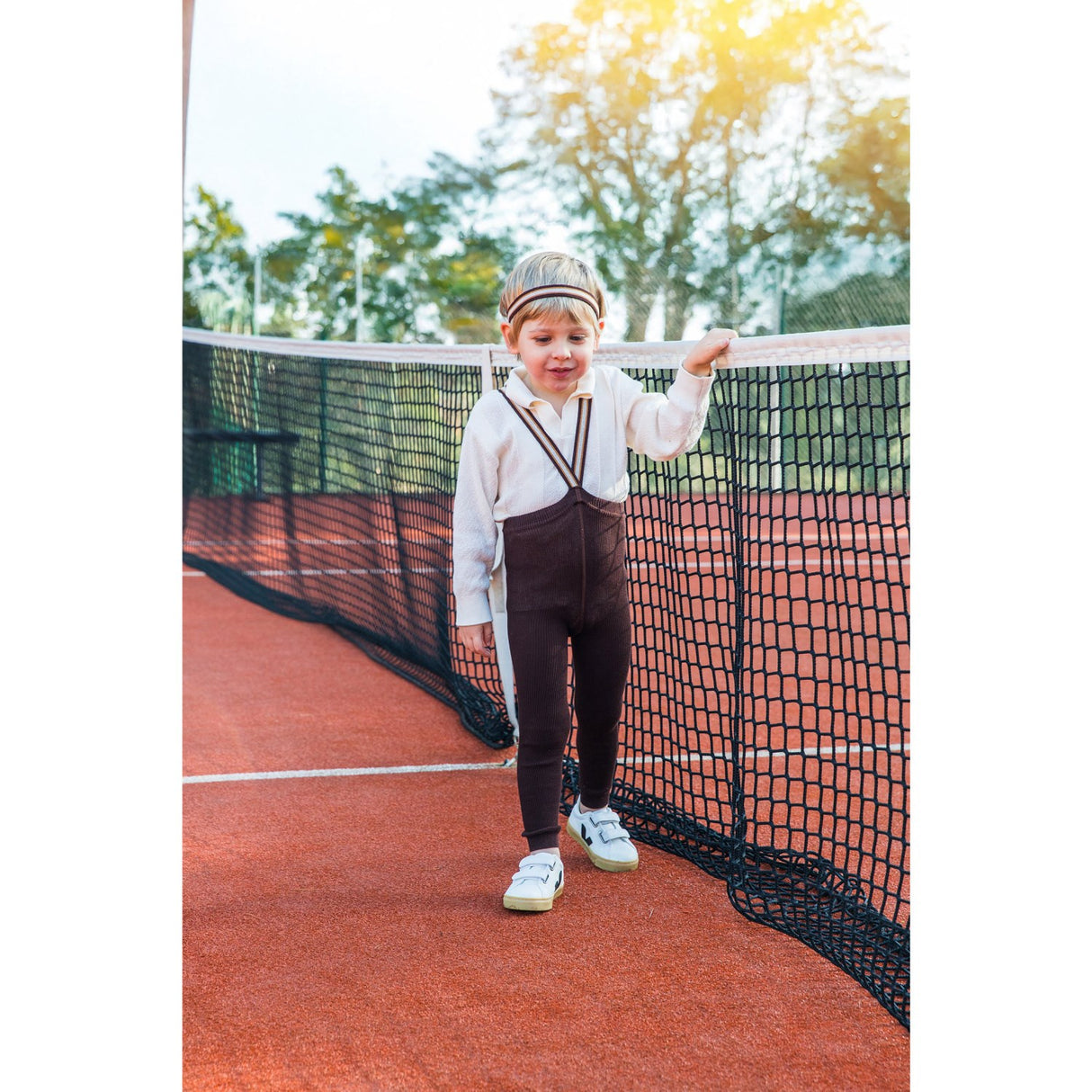 Silly Silas Chocolate Brown Striped Footless Strømpebukser