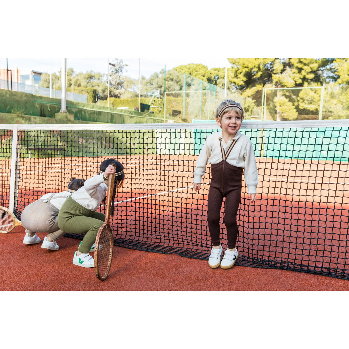 Silly Silas Chocolate Brown Striped Footless Strømpebukser