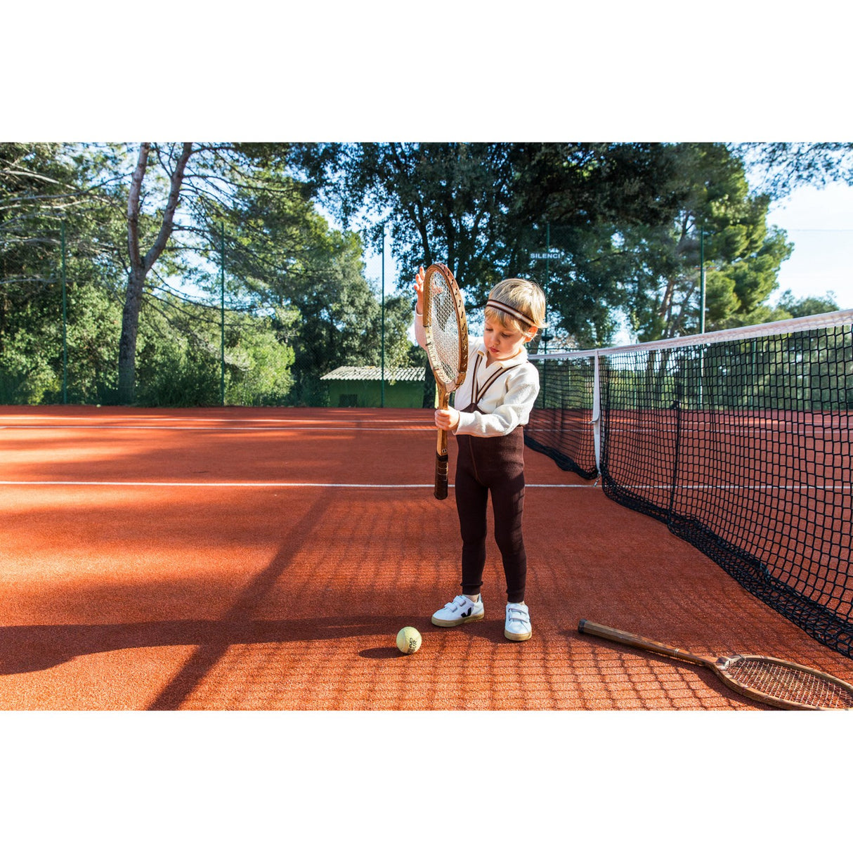 Silly Silas Chocolate Brown Striped Footless Strømpebukser