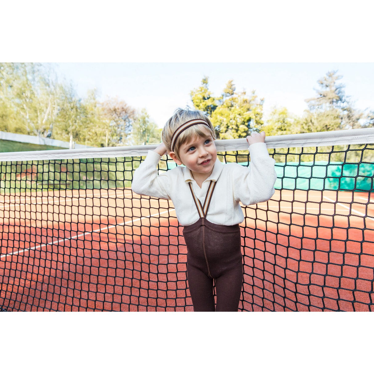 Silly Silas Chocolate Brown Striped Footless Strømpebukser