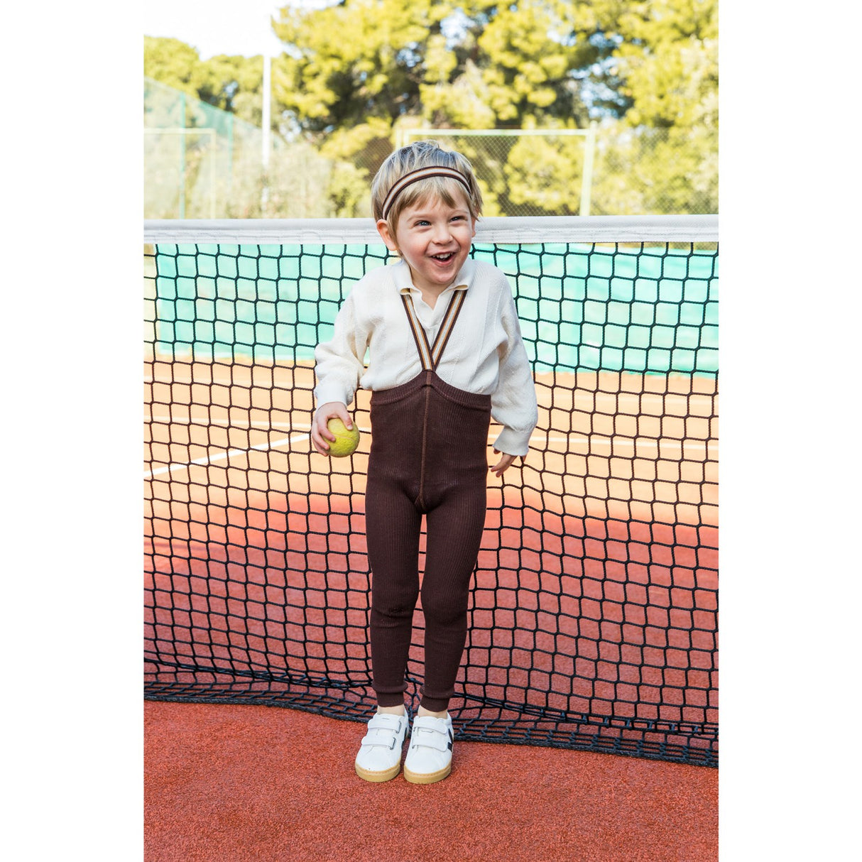 Silly Silas Chocolate Brown Striped Footless Strømpebukser